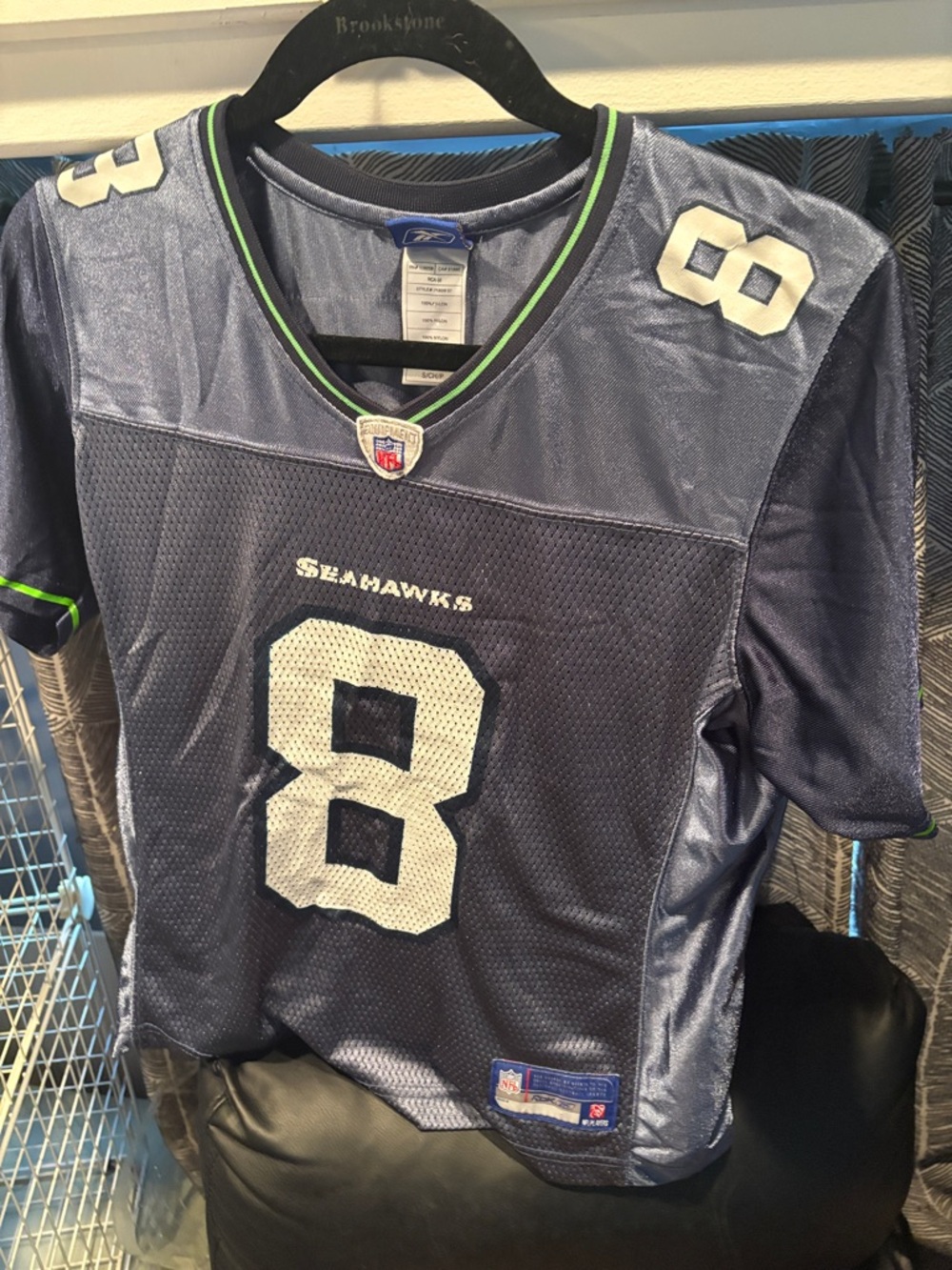 NFl Reebok Kids  Seahawks #8 Football Jersey with White Accents